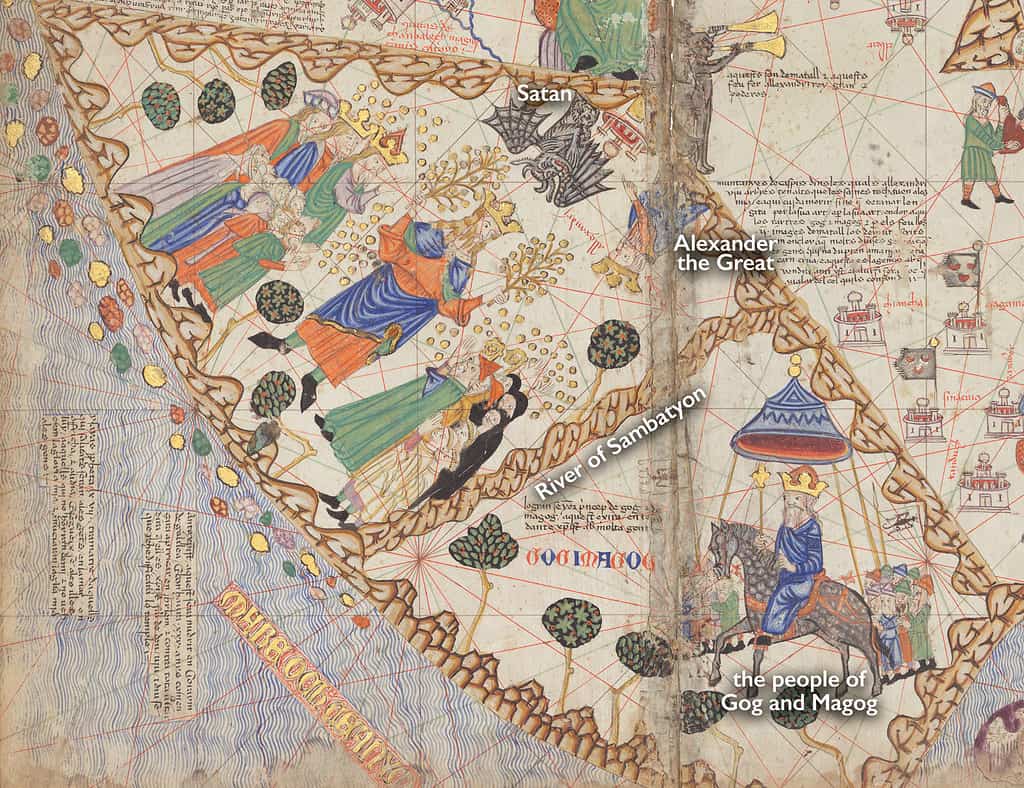Map of Gog and Magog showing Alexander the Great on Conquest.